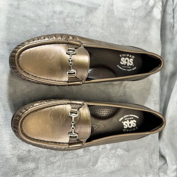 SAS womens shoes size 8M bronze all day comfort loafers slip on - Picture 10 of 16